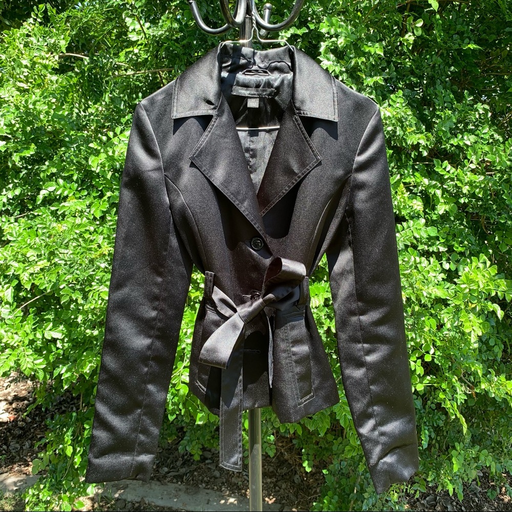 EXPRESS DESIGN STUDIO Black Silk Blazer Coat